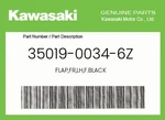 Kawasaki Genuine Flap,fr,lh,f.black 35019-0034-6Z. Fixed Price $136.13.