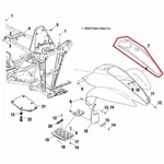 New Oem Polaris Scrambler 400 500 Front Center Fender Panel Red 5431875-288. Fixed Price $189.95.