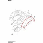 New Oem Suzuki Kingquad 300 Lt-f Rear Right Mud Guard Black. Fixed Price $194.95.