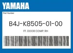 Yamaha Genuine Ff. Door Comp. Rh B4J-K8505-01-00. Fixed Price $191.19.