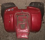 Used *1979 1980 ATC110 Rear Fender With Mud Flaps 80100-943-003ZA (KSF70). Fixed Price $442.00.