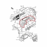 Oem Genuine New Kawasaki Mule Pro Front Hood Fender Titanium. Fixed Price $439.95.