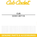 Cub Cadet 931-06711A Uv Fender Right Hand Black Volunteer Wt Tracker Sport. Fixed Price $169.70.
