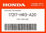 Honda Genuine 17217-HR3-A20. Fixed Price $6.25.