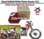 Royal Enfield Scram 411 White Flame Right Side "tank Panel With Sticker". Fixed Price $59.11.