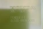 Honda 61100-HM8N-0000 Front Fender. Fixed Price $400.00.