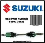 2004 Suzuki Eiger 400 Drive-shaft, 4X4 Genuine Atv Axle, Lh. Fixed Price $224.62.