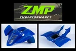 New Yamaha Raptor 660 Dark Blue Plastic Front And Rear Fender Set. Fixed Price $833.96.