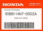 Honda Genuine 61861-HN7-000ZA. Fixed Price $65.02.