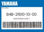 Yamaha Genuine Rear Fender Comp. B4B-21610-10-00. Fixed Price $39.24.