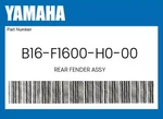 Yamaha Genuine Rear Fender Assy B16-F1600-H0-00. Fixed Price $192.77.