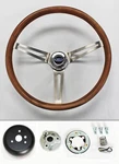 15" Stained Wood Grip Steering Wheel Ididit Flaming River Column Ford Cap. Fixed Price $228.77.