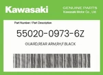 Kawasaki Genuine Guard,rear Arm,rh,f.black 55020-0973-6Z. Fixed Price $33.06.
