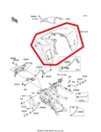 New Oem Kawasaki KFX700 V Force Front Fender Orange. Fixed Price $379.95.