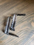 1986 Kawasaki Bayou 185 Front Fender Stay Brackets 11044-1071 + 11044-1072. Fixed Price $7.00.