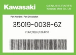 Kawasaki Genuine Flap,fr,lh,f.black 35019-0038-6Z. Fixed Price $36.79.