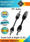 New Oe Front Cv Axles For 2012-2015 Honda Civic 2.4L Lifetime Warranty. Fixed Price $232.81.