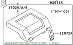 Kawasaki Oem Bayou Rear Fender Cover 14024-1477-6A. Fixed Price $35.06.