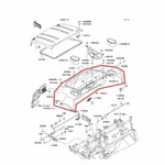 Oem Genuine New Kawasaki Mule 4000 4010 Front Hood Fender Green. Fixed Price $369.95.