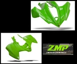 New Kawasaki KFX450R 08-14 Green One Piece Front And Rear Fender Set. Fixed Price $634.62.