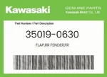 Kawasaki Genuine Flap,rr Fender,fr 35019-0630. Fixed Price $46.67.