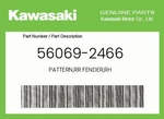 Kawasaki Genuine Pattern,rr Fender,rh 56069-2466. Fixed Price $17.79.