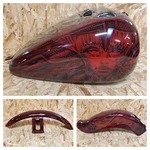Harley Softail Fxst Crimson Red Giger Custom Paint Zombies And Saws Set '00-'02. Fixed Price $1500.00.